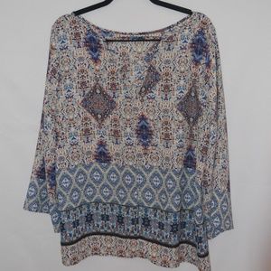 Aztec design flowy shirt